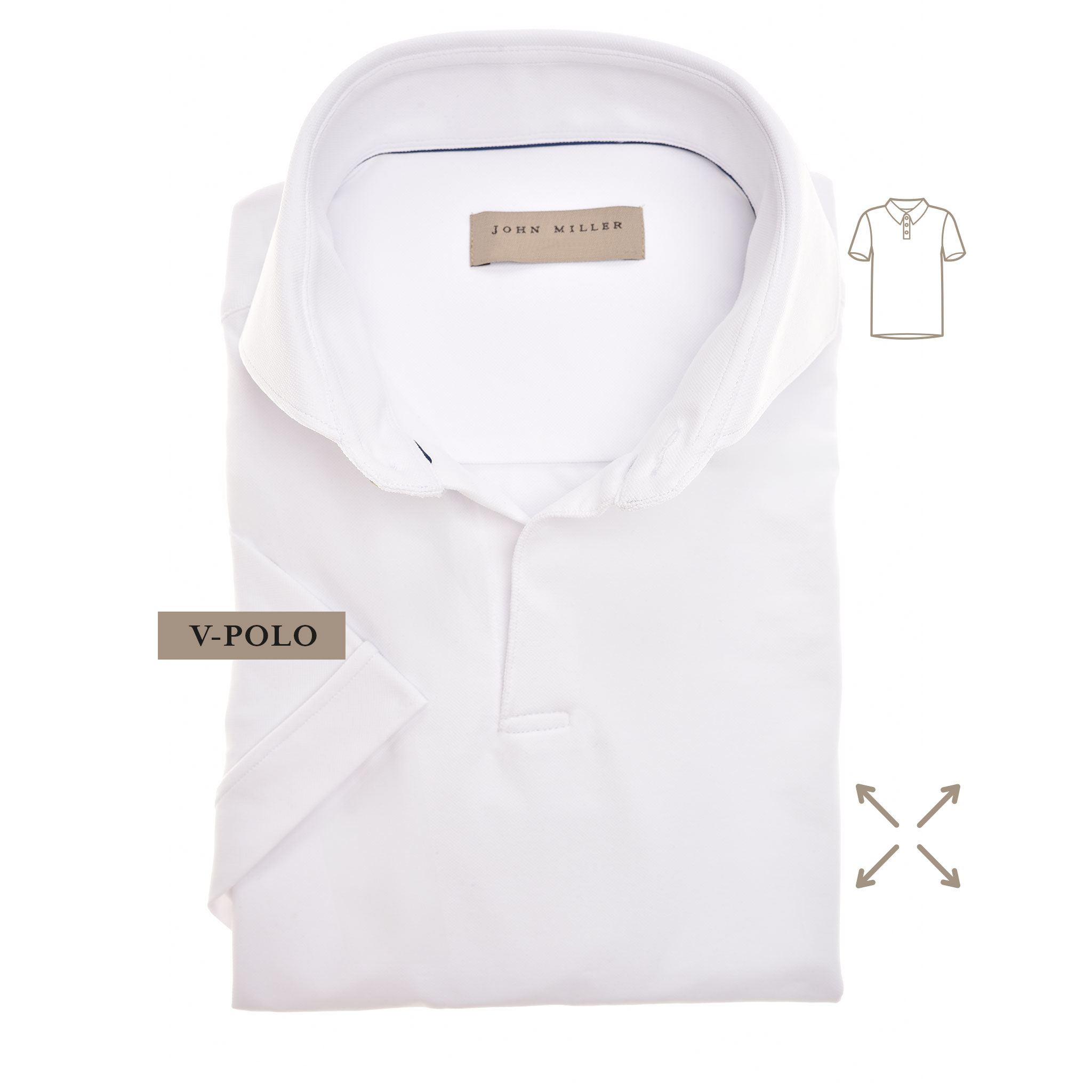 5142037-910-000-000A.jpg John Miller Poloshirt Slim-Fit Stretch Wit - Afbeelding 1