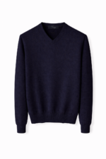 Thirij V-Hals Pullover Merinowol Navy