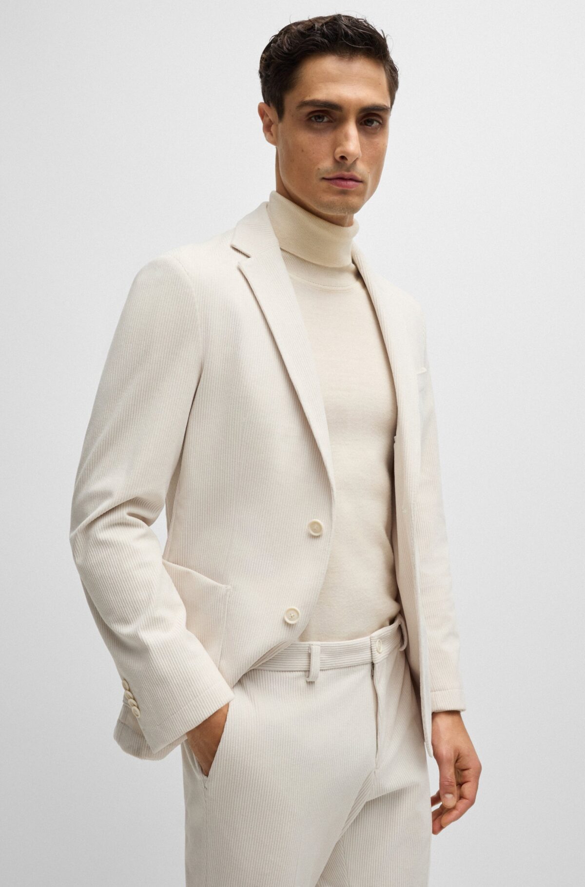 BOSS Colbert Stretchcorduroy Ivoor - Afbeelding 2