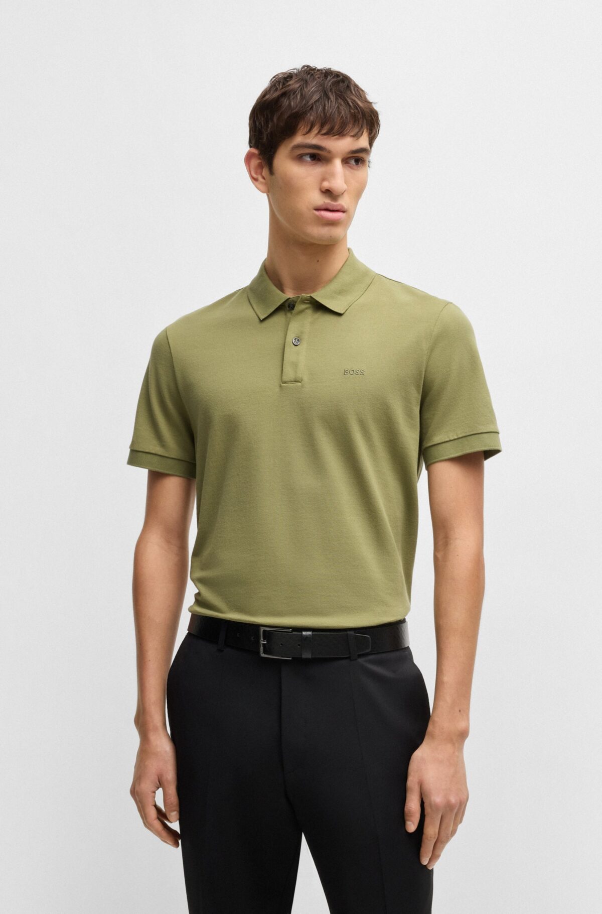 BOSS Poloshirt Katoen Pique Groen - Afbeelding 1