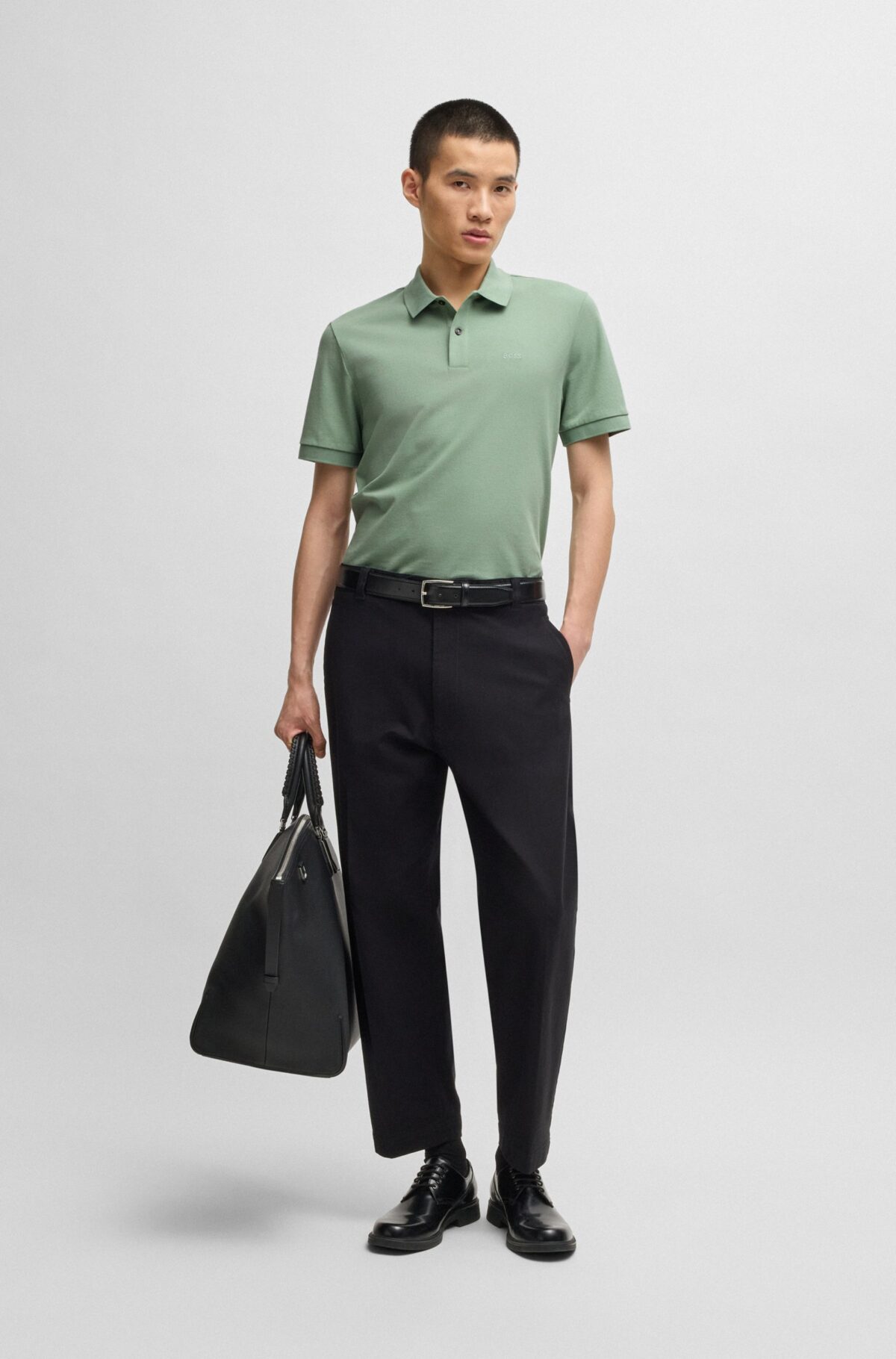 BOSS Poloshirt Katoen Pique Lichtgroen - Afbeelding 4