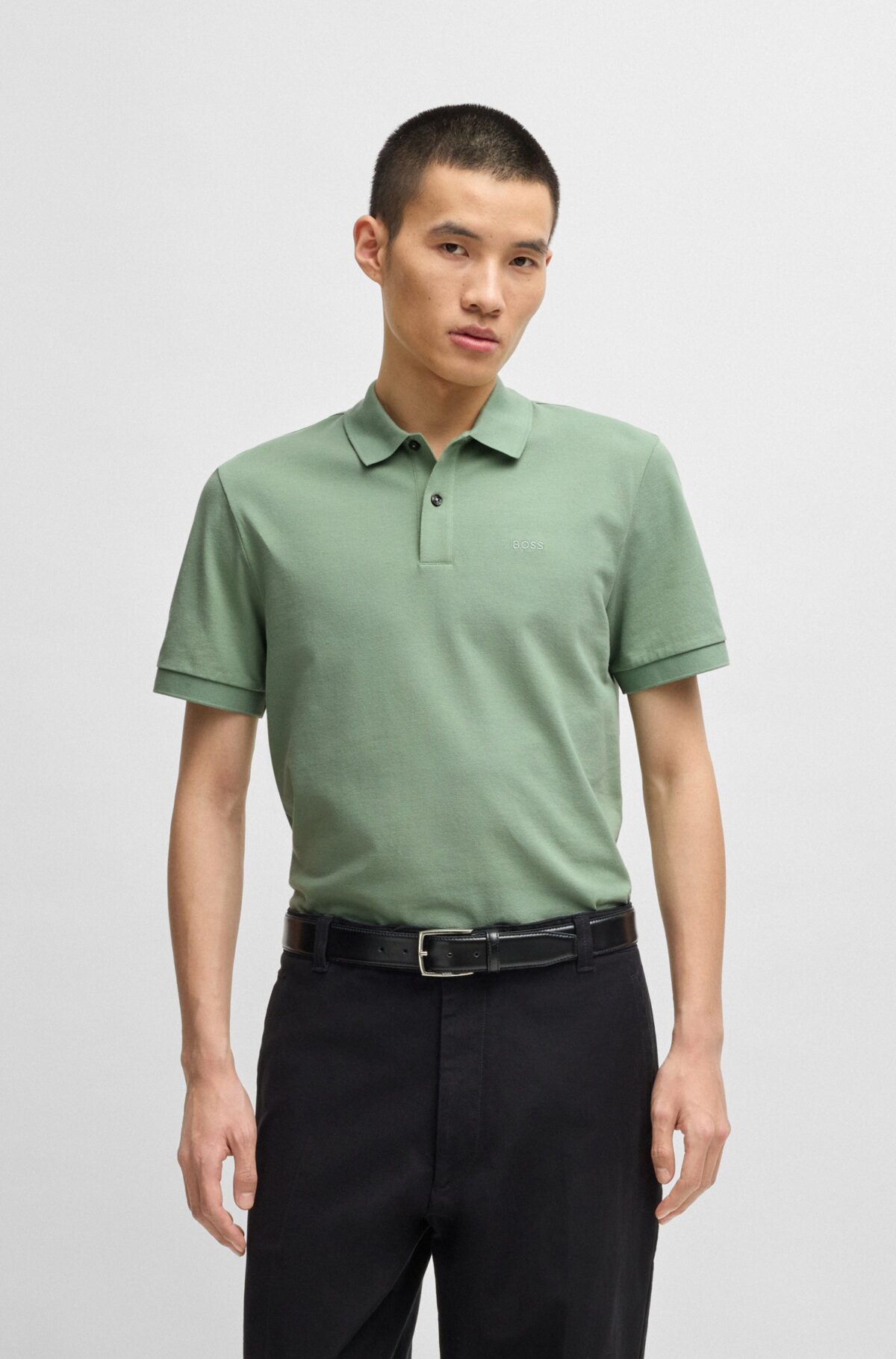BOSS Poloshirt Katoen Pique Lichtgroen - Afbeelding 1