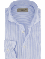 John Miller Tailored-Fit Gestreept Lichtblauw