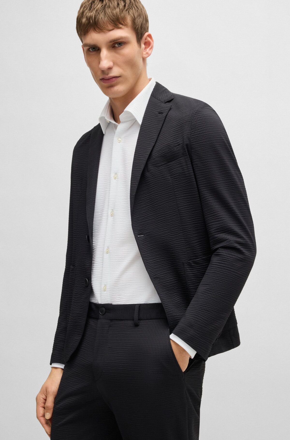 BOSS Shirt Stretch Wit - Afbeelding 4
