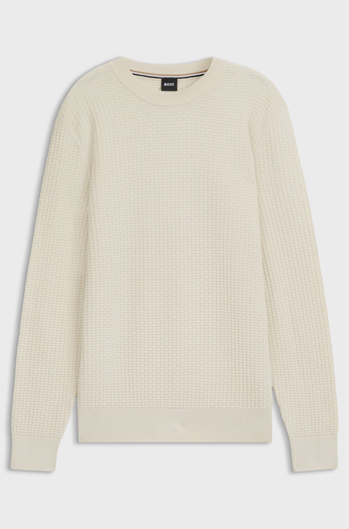 BOSS Sweater Katoen Ivoor - Afbeelding 5