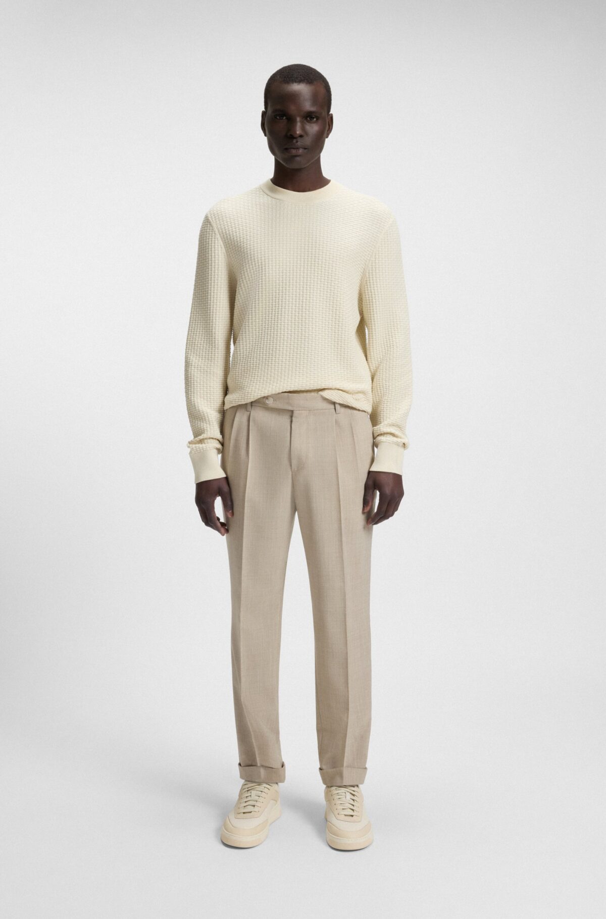 BOSS Sweater Katoen Ivoor - Afbeelding 4