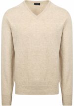 William Lockie V-Hals Pullover Beige
