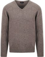 William Lockie V-Hals Pullover Taupe