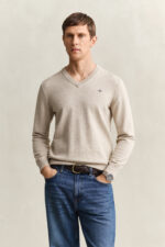 GANT Pullover V-Hals Katoen Beige - Afbeelding 2