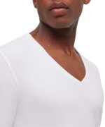 FALKE 2-Pack Diepe V-Hals T-Shirts Wit - Afbeelding 2
