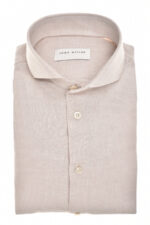John Miller Slim-Fit Shirt Linnen Mix Zand