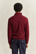 GANT Half Zip Pullover Lamswol Bordeaux - Afbeelding 3