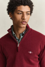 GANT Half Zip Pullover Lamswol Bordeaux - Afbeelding 4