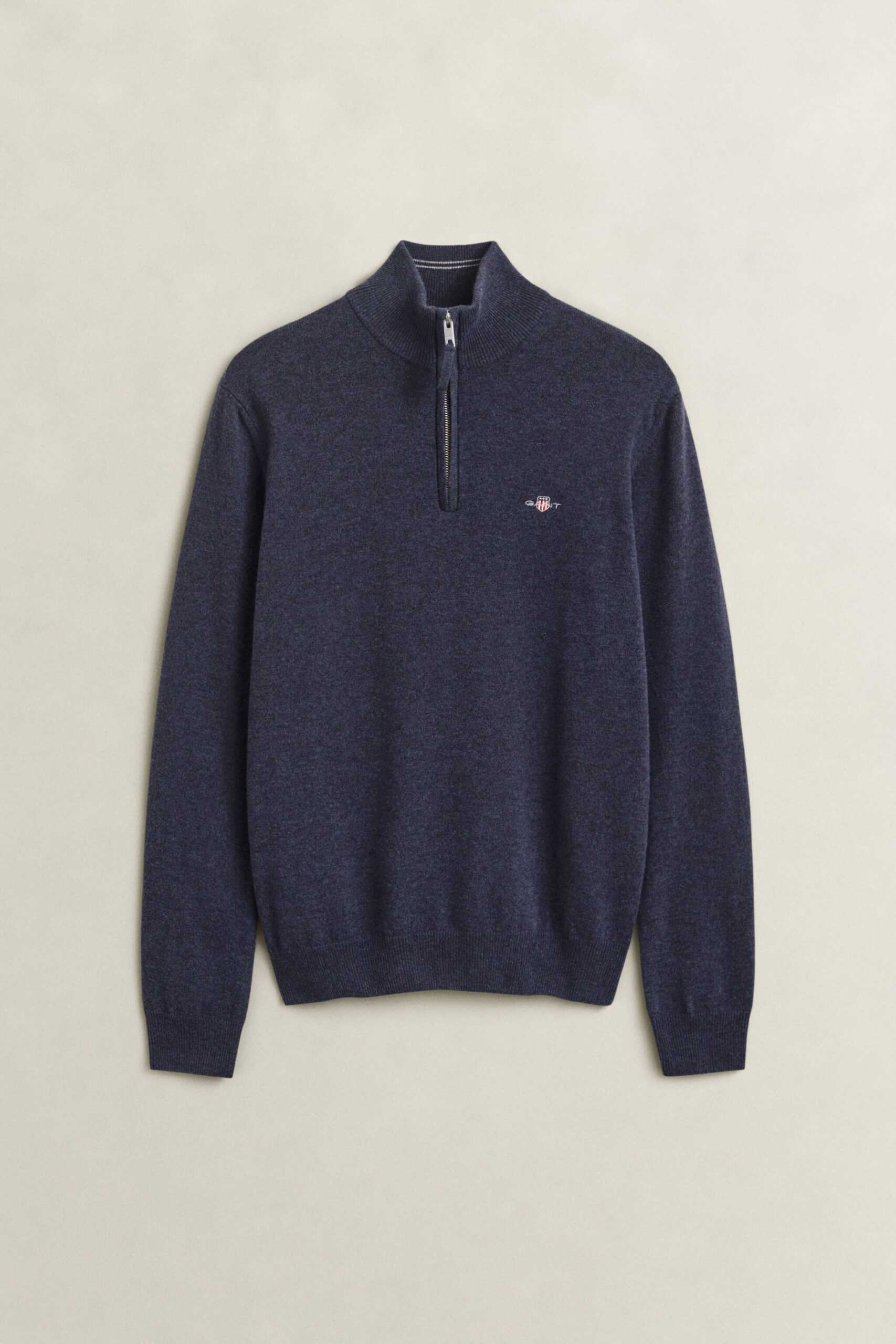 time__1779470405__202603-87313-480-flat-fv-1 GANT Half Zip Pullover Lamswol Navy - Afbeelding 1