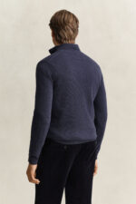 GANT Half Zip Pullover Lamswol Navy - Afbeelding 3