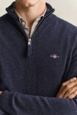 GANT Half Zip Pullover Lamswol Navy - Afbeelding 4
