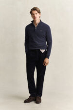 GANT Half Zip Pullover Lamswol Navy - Afbeelding 5
